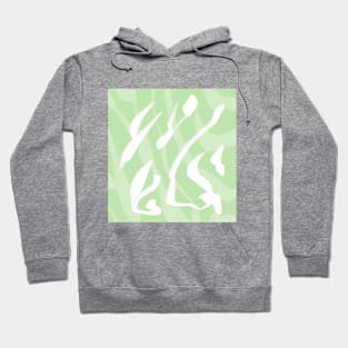 Green calligraphy pattern Hoodie